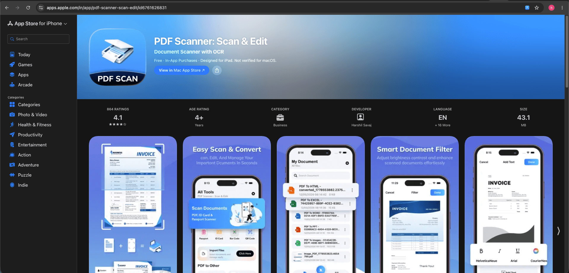 PDF Scanner – Scan & Edit (iOS, SwiftUI Source Code)