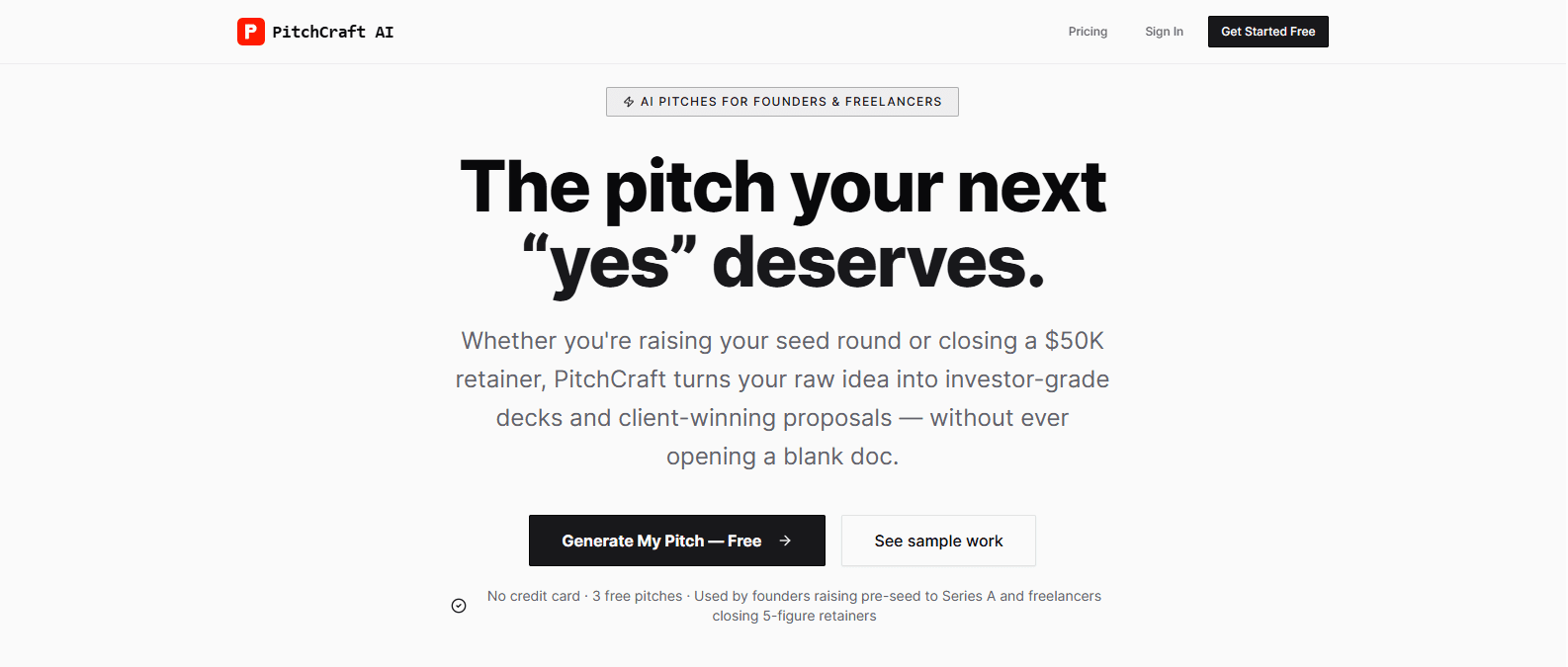 PitchCraftAI — AI-Powered B2B SaaS | Pitch Decks, Proposals & Cover Letters on Autopilot