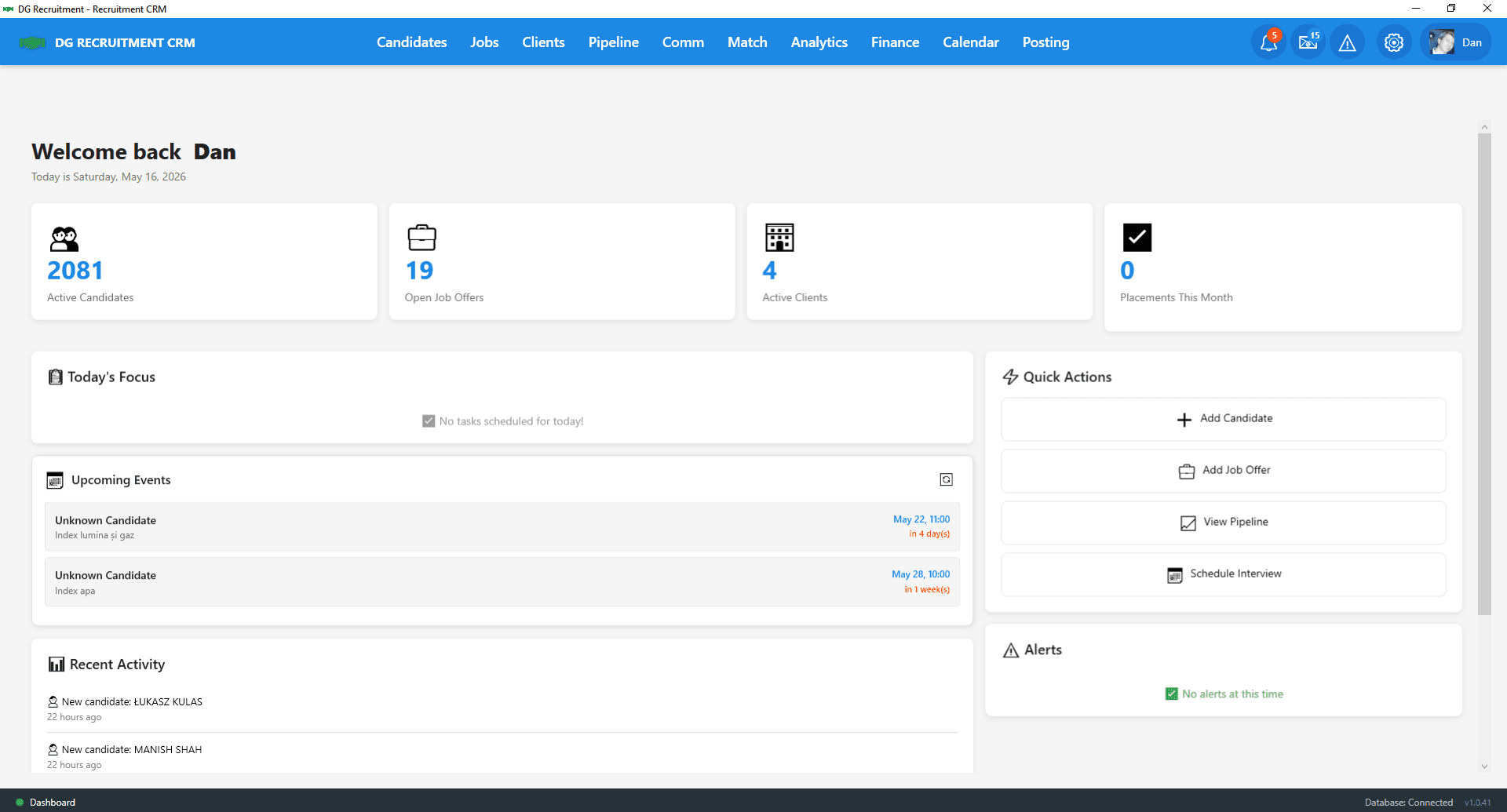 Recruitment CRM computer-based software