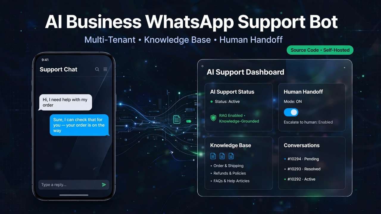 AI Business WhatsApp Support Bot — Multi-Tenant Source Code